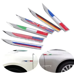 Allemagne - Italie - Angleterre - France - US - Suédois - Canada drapeau - autocollant métallique - 2 pièces